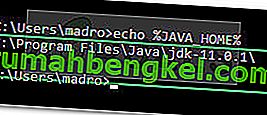 Verificar si la variable de entorno de Java se configuró correctamente