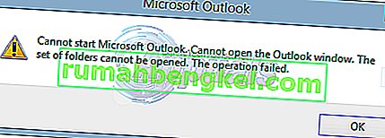 إصلاح: خطأ في Outlook & ldquo ؛ لا يمكن فتح مجموعة المجلدات & rdquo ؛
