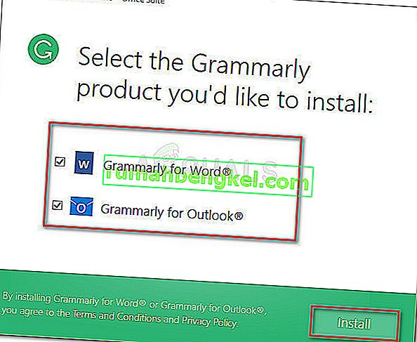 Избиране на продуктите, в които ще използвате Grammarly