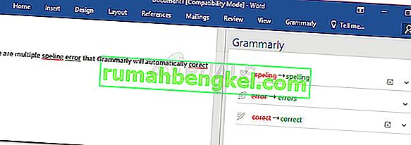 בדיקת שגיאות דקדוק באמצעות דקדוק ב- Microsoft Word