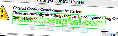 تم: لا يمكن بدء تشغيل Catalyst Control Center