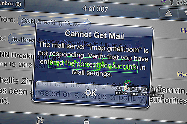 Поправка: imap.gmail.com не отговаря на iPhone / iPad