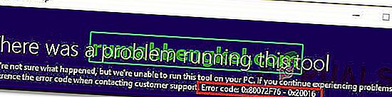 Arreglo: Código de error 0x80072f76 - 0x20016