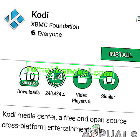 تثبيت تطبيق Kodi من متجر Google Play