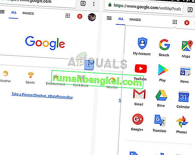 Przeglądarka Chrome w telefonie z systemem Android