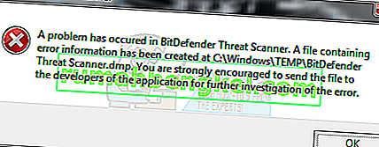 修正：BitDefender脅威スキャナーで問題が発生しました
