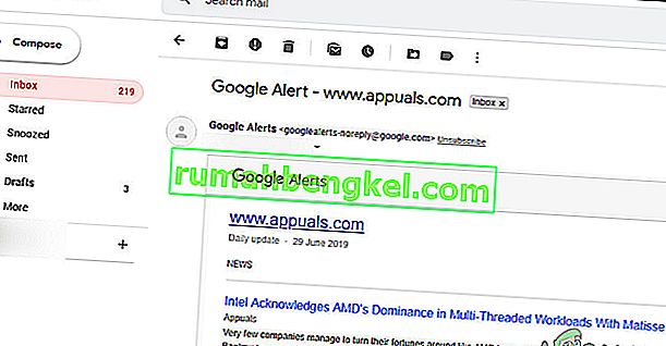 Създаване на Google Alert за уебсайт