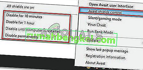 Вимкнення захисту в реальному часі на Avast Antivirus