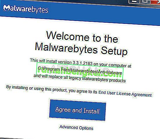 Proces instalacji Malwarebytes