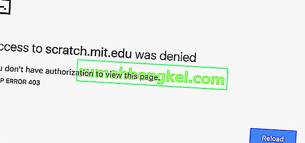 * 웹 사이트 *에 대한 액세스가 거부되었습니다.이 페이지를 볼 수있는 권한이 없습니다. HTTP 오류 403
