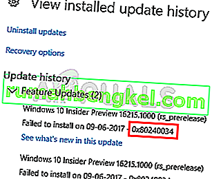 Correção: Erro do Windows Update 0x80240034