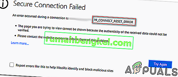 כיצד לתקן שגיאת איפוס PR CONNECT ב- Mozilla Firefox?