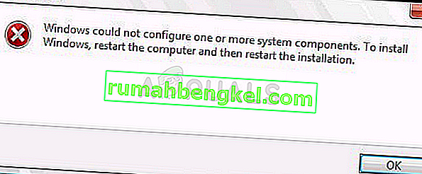 Windows no pudo configurar uno o más componentes del sistema
