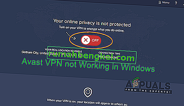 수정 : Avast VPN이 작동하지 않음
