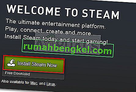 Steamインストール実行ファイルをダウンロード