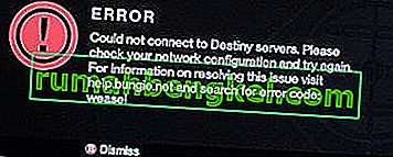 Arreglo: Comadreja del código de error de Destiny