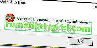 Correção: Não consigo encontrar o nome do driver Intel ICD OpenGL