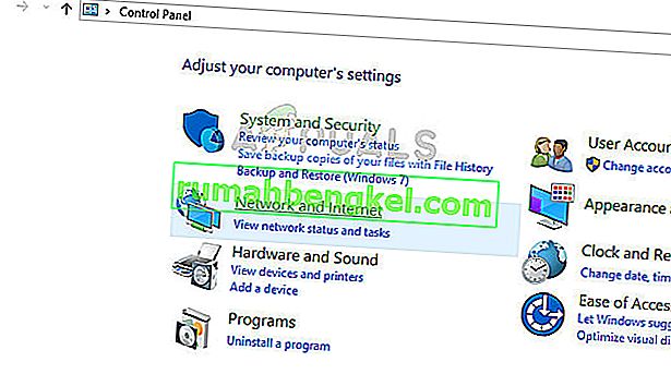 إعدادات الشبكة والإنترنت - لوحة التحكم في نظام التشغيل Windows 10