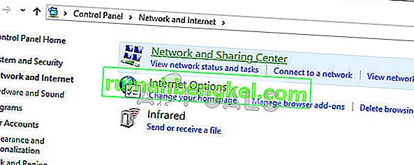 Centrum sieci i udostępniania - ustawienia internetowe w systemie Windows 10
