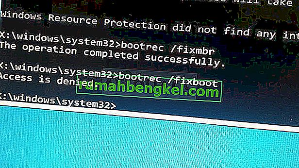Как исправить ошибку & lsquo; bootrec / fixboot & rsquo; Доступ запрещен в Windows 7,8 и 10