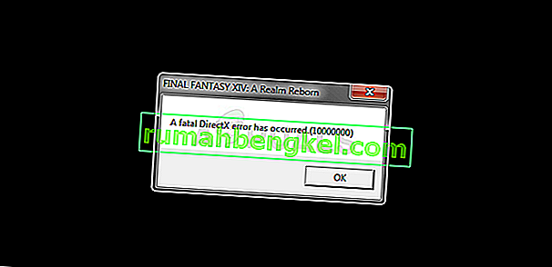 FFXIV Fatal DirectX Error