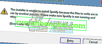 Коригиране: Код за грешка 18 на Spotify